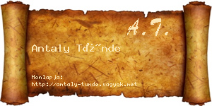 Antaly Tünde névjegykártya