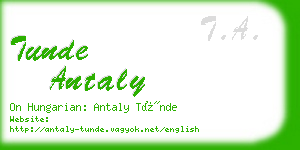 tunde antaly business card